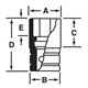 SDH301 - Nasadka 1/2" 12-kątna, Semi-Deep, calowa, 15/16"