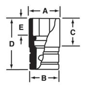 SDH341 - Nasadka 1/2" 12-kątna, Semi-Deep, calowa, 1'1/16"