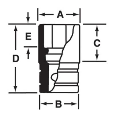 SDH341 - Nasadka 1/2" 12-kątna, Semi-Deep, calowa, 1'1/16"