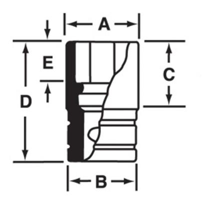 SDH361 - Nasadka 1/2" 12-kątna, Semi-Deep, calowa, 1'1/8"