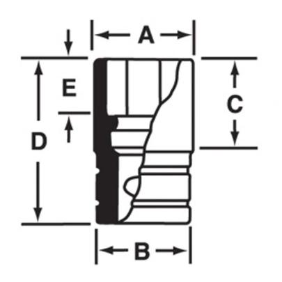 SDH381 - Nasadka 1/2" 12-kątna, Semi-Deep, calowa, 1'3/16"