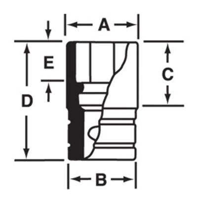 SDH401 - Nasadka 1/2" 12-kątna, Semi-Deep, calowa, 1'1/4"