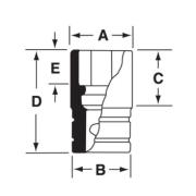 SES241B - Nasadka krótka 1/2" spline 24, 3/4"