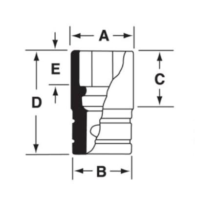 SES281B - Nasadka krótka 1/2" spline 28, 7/8"