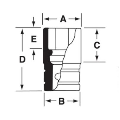 SF081 - Nasadka 3/8" 12-kątna, długa, calowa, 1/4"