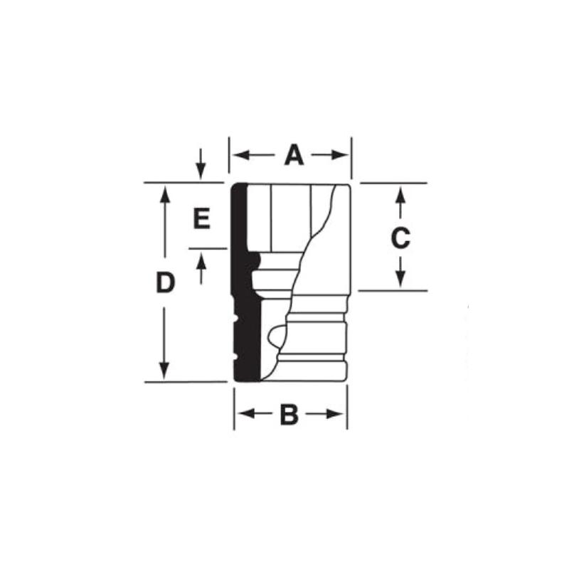 SF321 - Nasadka 3/8" 12-kątna, długa, calowa, 1"