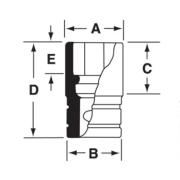 SFS081 - Nasadka 3/8" 6-kątna, długa, calowa, 1/4"