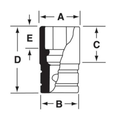 SFS181 - Nasadka 3/8" 6-kątna, długa, calowa, 9/16"