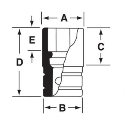 SFS201 - Nasadka 3/8" 6-kątna, długa, calowa, 5/8"