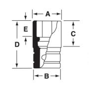 SIM180A - Nasadka udarowa 1/2" 6-kątna, długa, calowa, 9/16"