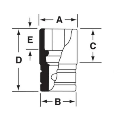 SIM220 - Nasadka udarowa 1/2" 6-kątna, długa, calowa, 11/16"