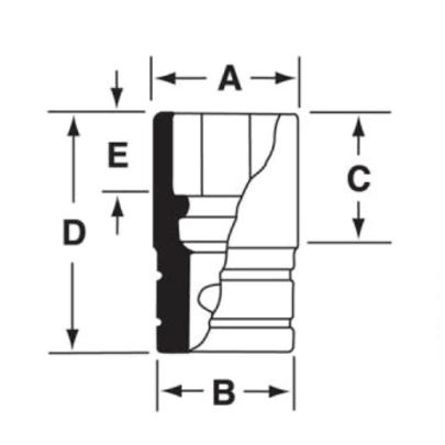 SIM240 - Nasadka udarowa 1/2" 6-kątna, długa, calowa, 3/4"