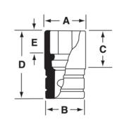 SIM320 - Nasadka udarowa 1/2" 6-kątna, długa, calowa, 1"