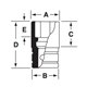 SIM320 - Nasadka udarowa 1/2" 6-kątna, długa, calowa, 1"