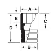 SIM400 - Nasadka udarowa 1/2" 6-kątna, długa, calowa, 1'1/4"