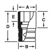 SIM480 - Nasadka udarowa 1/2" 6-kątna, długa, calowa, 1'1/2"