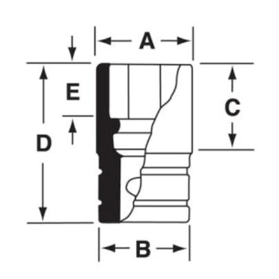 SIMD240A - Nasadka udarowa 1/2" 12-kątna, długa, calowa, 3/4"