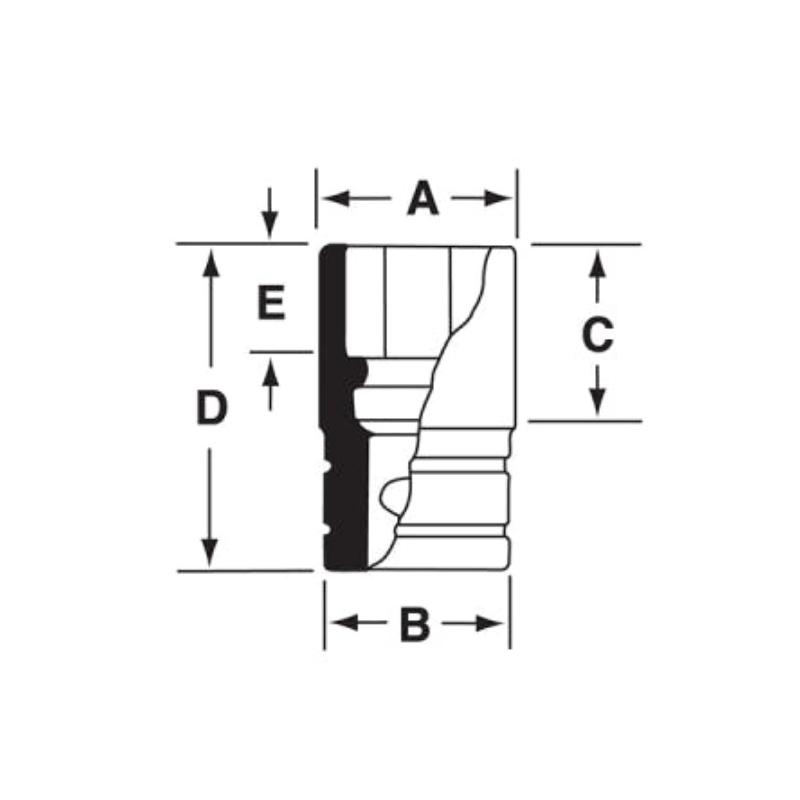 SIMDF180 - Nasadka udarowa 3/8" 12-kątna, długa, calowa, 9/16"