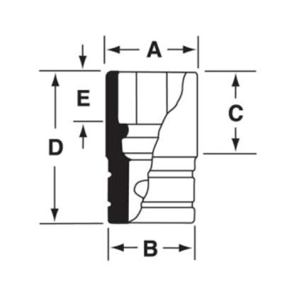 SIMDF180 - Nasadka udarowa 3/8" 12-kątna, długa, calowa, 9/16"