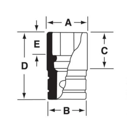 SIMDF220 - Nasadka udarowa 3/8" 12-kątna, długa, calowa, 11/16"