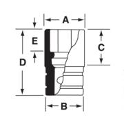 SIMDFM6 - Nasadka udarowa 3/8" 12-kątna, długa, metryczna, 6 mm