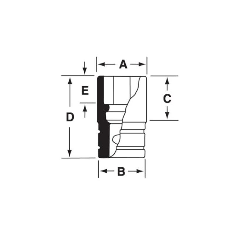 SIMDFM8A - Nasadka udarowa 3/8" 12-kątna, długa, metryczna, 8 mm