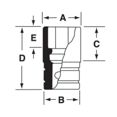 SIMDFM8A - Nasadka udarowa 3/8" 12-kątna, długa, metryczna, 8 mm