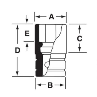 SIMDFM9A - Nasadka udarowa 3/8" 12-kątna, długa, metryczna, 9 mm