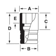 SIMDFM12 - Nasadka udarowa 3/8" 12-kątna, długa, metryczna, 12 mm