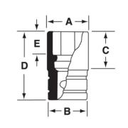 SIMDM120 - Nasadka udarowa 1/2" 12-kątna, długa, metryczna, 12 mm