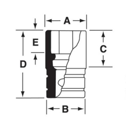 SIMDM190 - Nasadka udarowa 1/2" 12-kątna, długa, metryczna, 19 mm