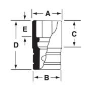 SIMDM210 - Nasadka udarowa 1/2" 12-kątna, długa, metryczna, 21 mm