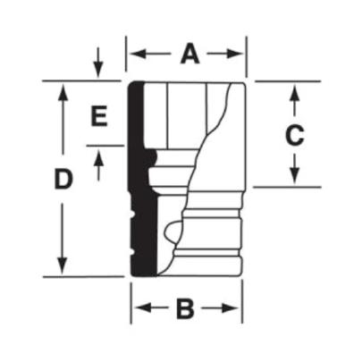 SIMDM210 - Nasadka udarowa 1/2" 12-kątna, długa, metryczna, 21 mm
