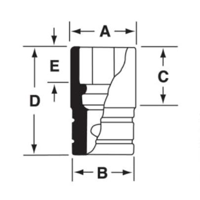 SIMDM220 - Nasadka udarowa 1/2" 12-kątna, długa, metryczna, 22 mm