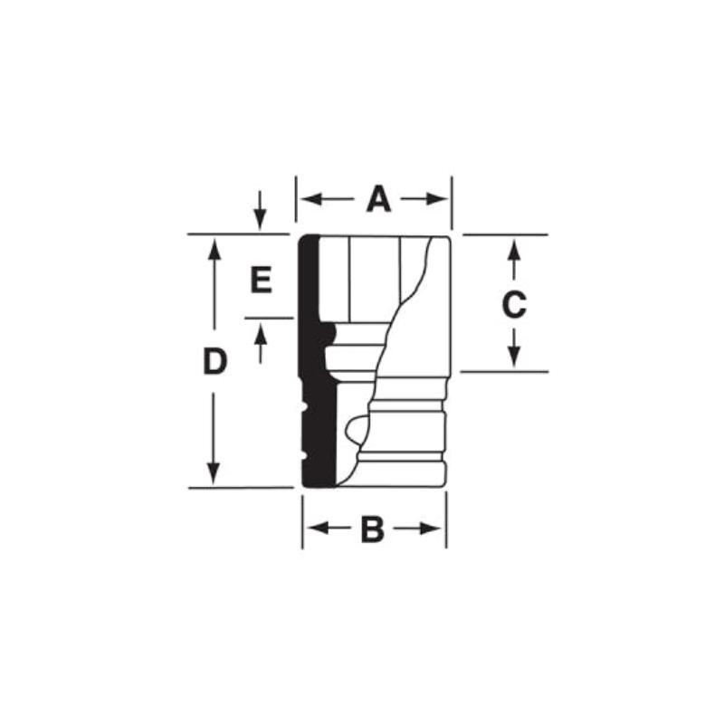SIMDM290 - Nasadka udarowa 1/2" 12-kątna, długa, metryczna, 29 mm