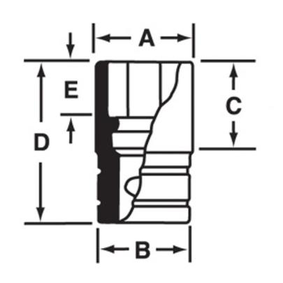SIMDM340 - Nasadka udarowa 1/2" 12-kątna, długa, metryczna, 34 mm
