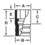 SIMDM350 - Nasadka udarowa 1/2" 12-kątna, długa, metryczna, 35 mm