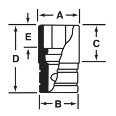 SIMDM350 - Nasadka udarowa 1/2" 12-kątna, długa, metryczna, 35 mm