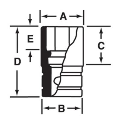 SIMDM360 - Nasadka udarowa 1/2" 12-kątna, długa, metryczna, 36 mm