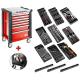 SPOTLIGHTJET7M3A - Roller cabinet with equipment, 9 modules, red