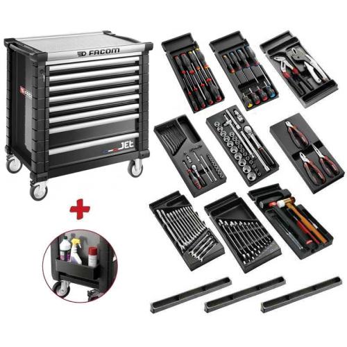 SPOTLIGHTJET8NM4A - Roller cabinet with equipment, 9 modules, black