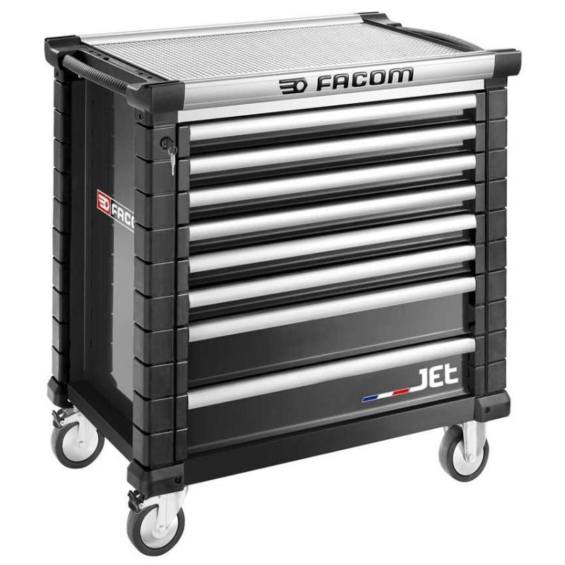 SPOTLIGHTJET8NM4A - Wózek warsztatowy z wyposażeniem, 9 modułów, czarny