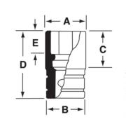 LES282B - Nasadka krótka 3/4" spline 28, 7/8"