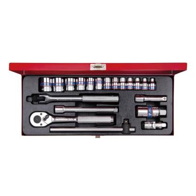 3020MR - Zestaw nasadek 3/8" 12-kątnych, 6 - 22 mm, z grzechotką i akcesoriami (20 szt.)