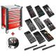 SPOTLIGHTJET7M3A - Roller cabinet with equipment, 9 modules, red