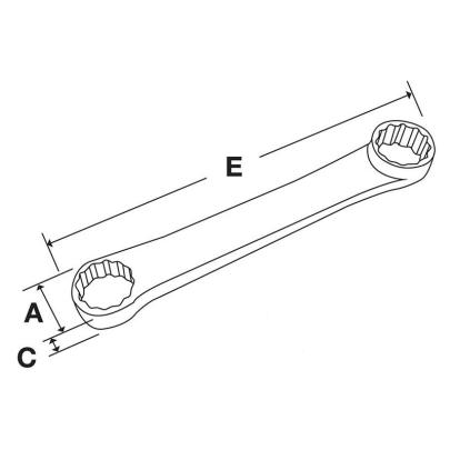 XDHFM1618 - Klucz oczkowy prosty Flank Drive®, 16x18 mm