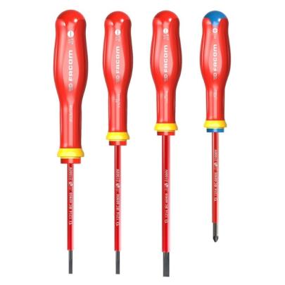 FACOM AT4VEPB - Zestaw 4 wkrętaków izolowanych Protwist® 1000V do śrub z rowkiem ✔
