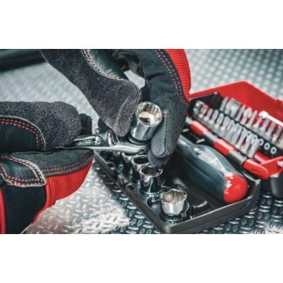 RL.NANO1GRPPB - Zestaw nasadek 1/4" do zaokrąglonych śrub 6-kątnych OGV® GRIP, 5,5 - 14 mm, z grzechotką i akcesoriami (38 szt.)