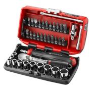 RL.NANO1GRPPB - 1/4" socket set for OGV® GRIP hexagon socket head cap screws, 5.5 - 14 mm, with ratchet and accessories (38 pcs.)