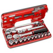 SL.DBOX1GRPPB - Zestaw nasadek 1/2" do obrobionych śrub 6-kątnych OGV® GRIP, 8 - 32 mm, z grzechotką i akcesoriami (21 szt.)